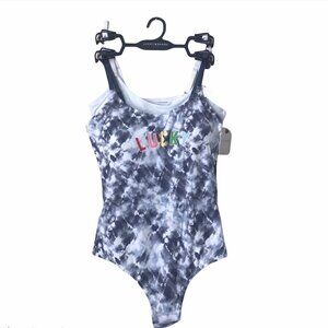NWT - Lucky Brand Lot of 2 Bodysuits Super Soft Tie Dye & Solid White Padded